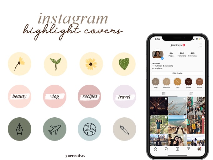Create aesthetic instagram highlight covers by Yucreative_ | Fiverr