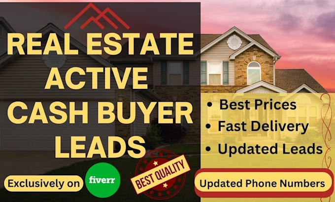 provide you real estate active cash buyer leads