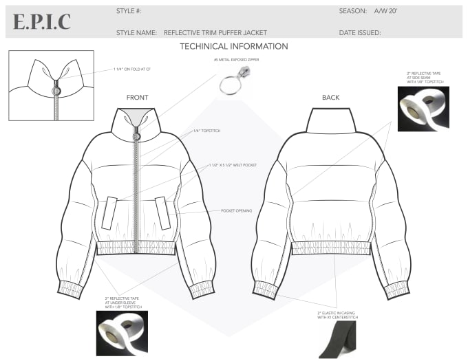 Create professional fashion tech packs and technical flats by ...