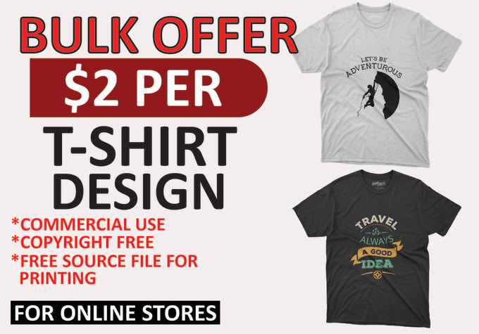 Create bulk t shirt design for your business by Samii_malik | Fiverr