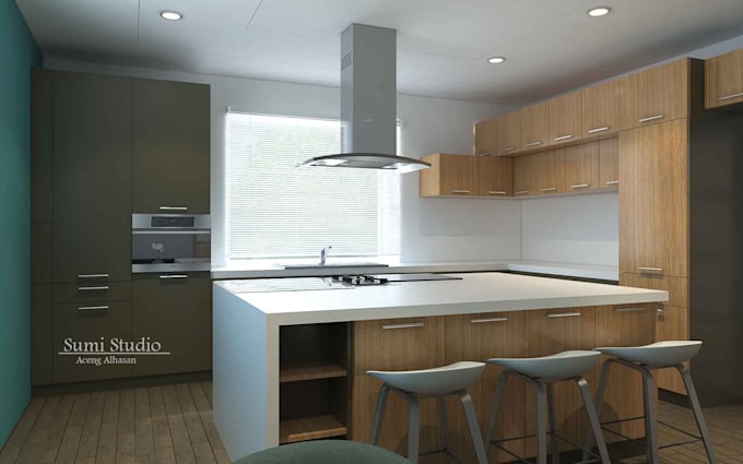 model render 3d kitchen remodel cabinet bath interior design 2d floorplan