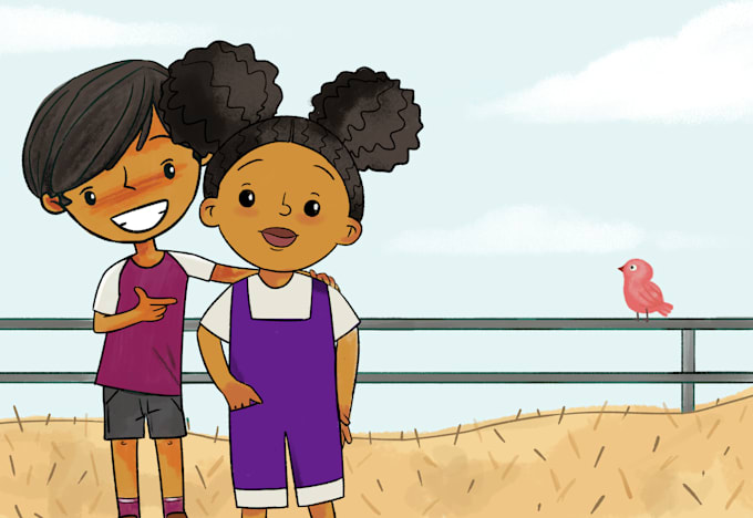 create childrens book illustration for picture story books