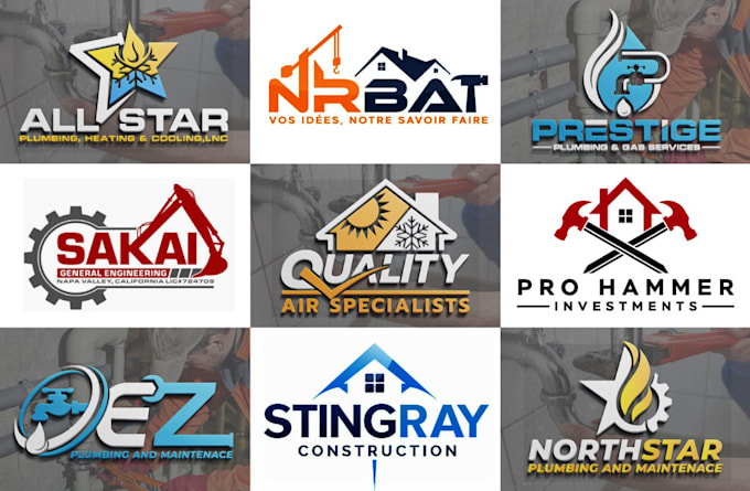 do a plumbing, hvac, construction, oil and gas business logo