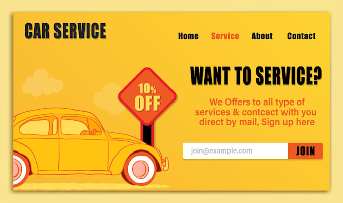 do design premium car service landing page