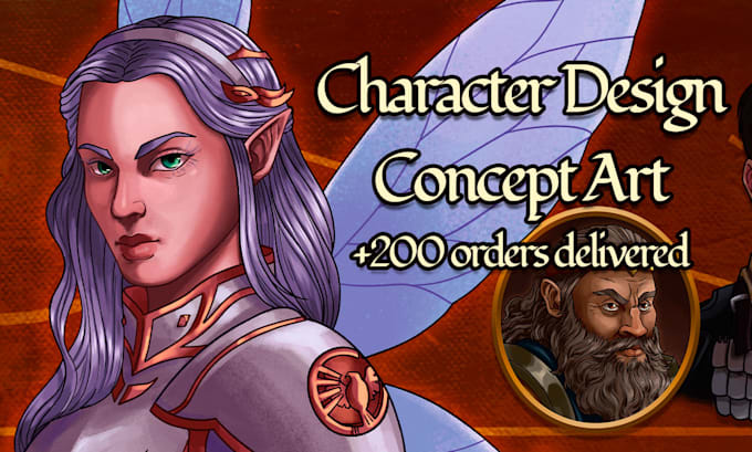 hand draw your dnd character design or concept art illustration