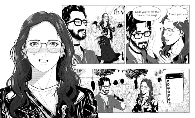 a comic illustrations for your anime and manga book pages