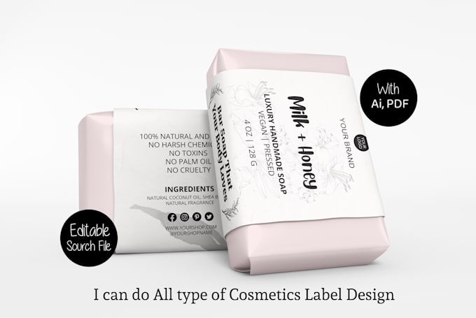 do modern cosmetics label design and packaging box