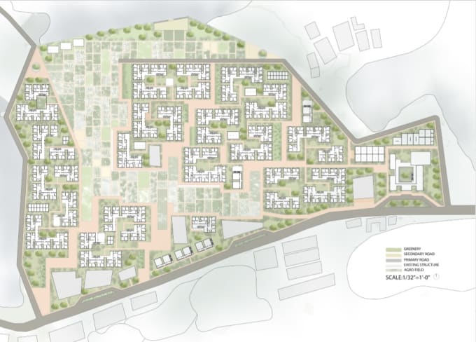 design housing plan, urban plan and site plan