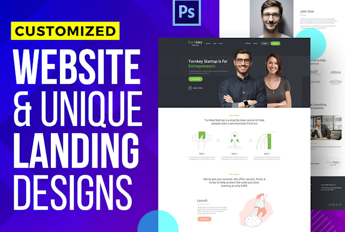 Design customized ui ux psd of your website or landing page by Talha_kh ...