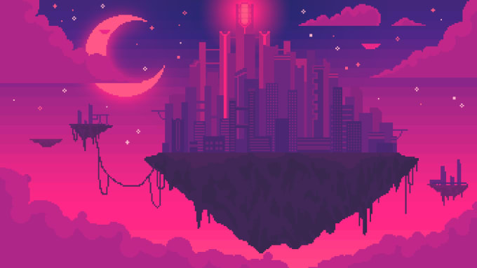 Create pixel art backgrounds by Invaderroxas | Fiverr