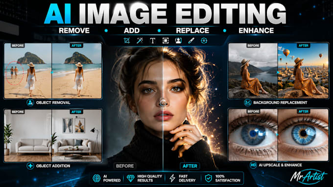 remove background, retouch and picture editing
