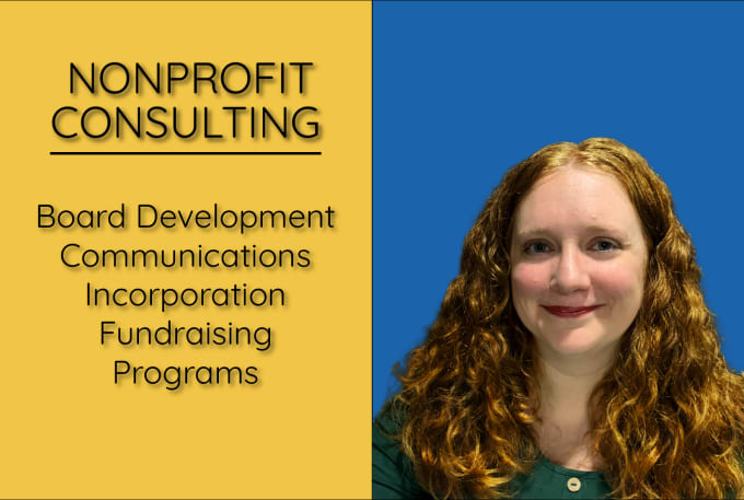 I will consult with your nonprofit or mission driven business