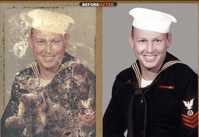 restore, repair old photos and upscale low quality images