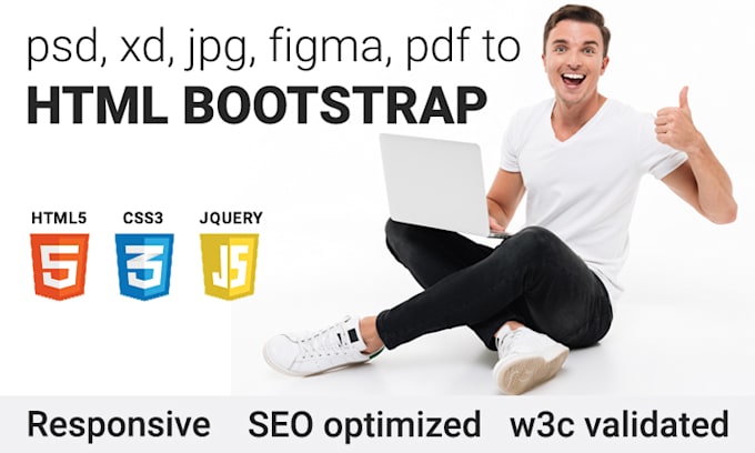 convert psd to HTML bootstrap 5
