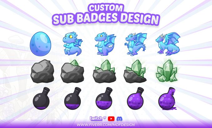 create custom sub badges and emote for kick, twitch, or stream