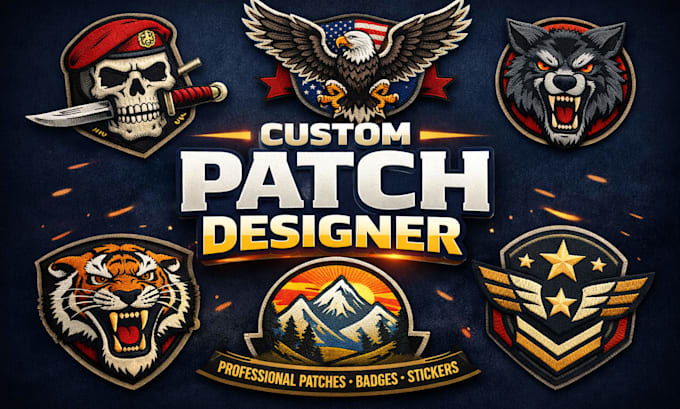 design custom military, retro or minimalist patch, badge, emblem