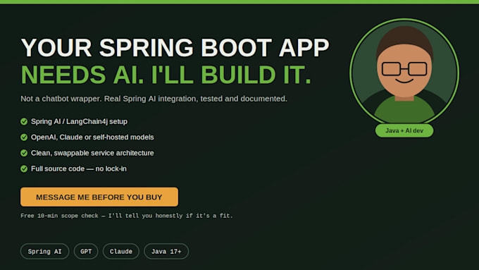 integrate ai llm into java spring boot for regulated industries