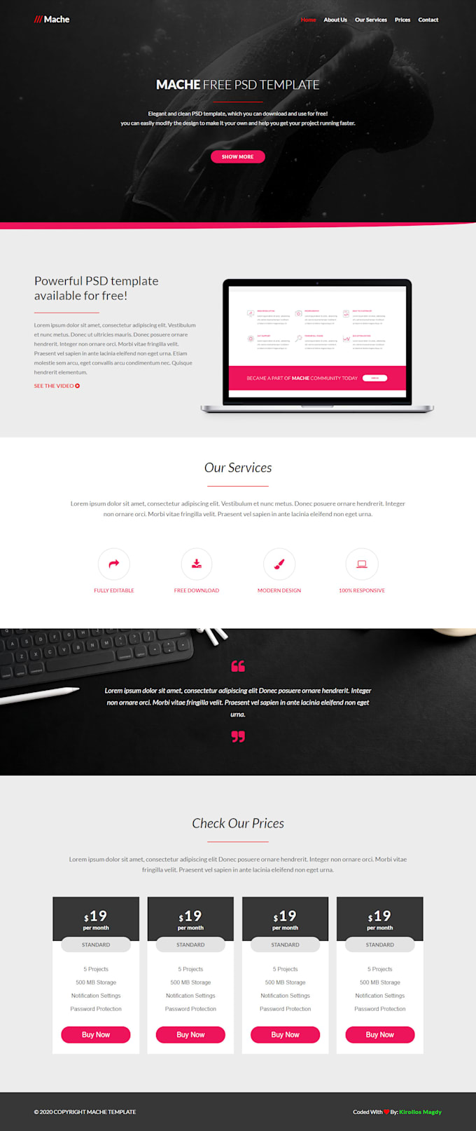 Create a responsive single page website using html5 css3 bootstrap by ...