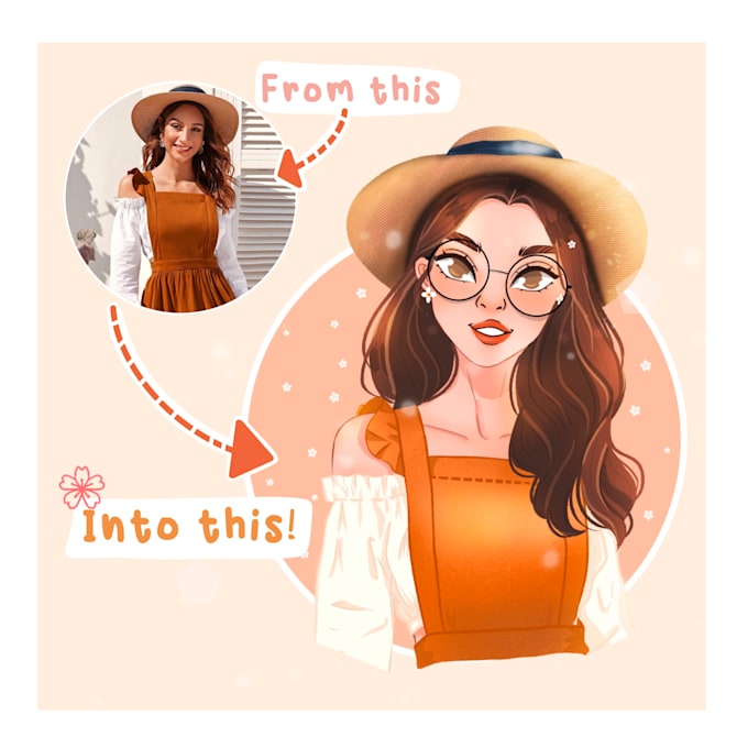 draw anything in my disney cartoon cute illustration style