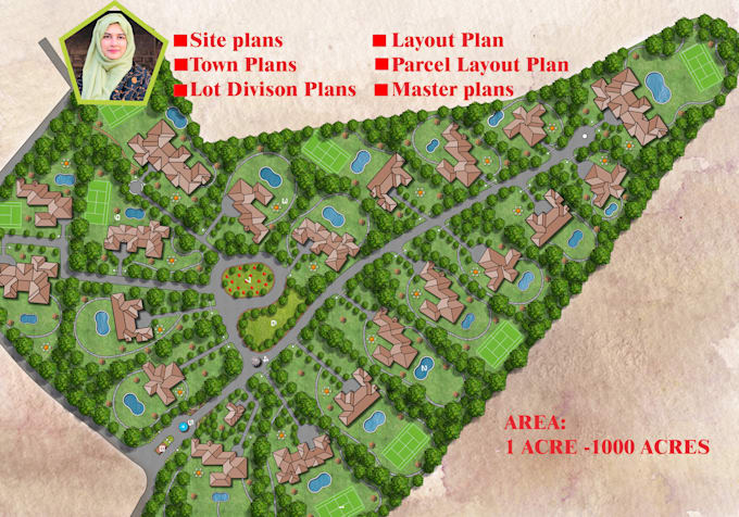 render site plan town plan landscape design for real estate