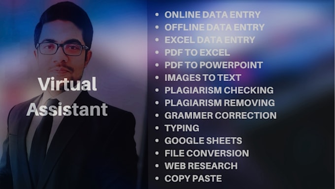 be your VA for data entry and web researcher