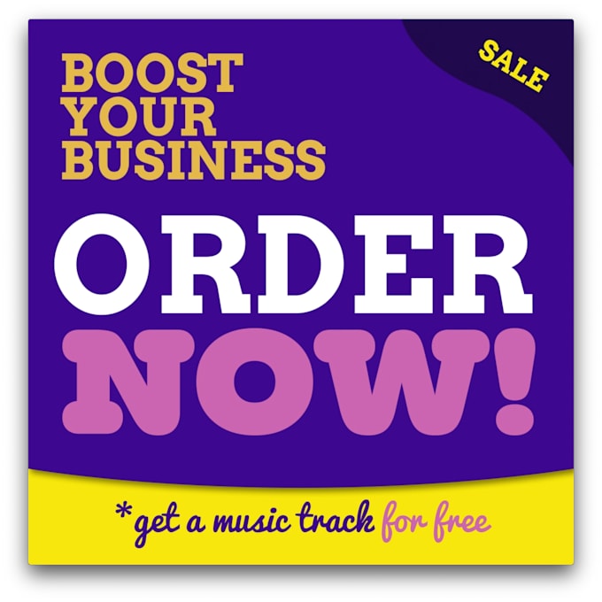 do video ad with text, video and music