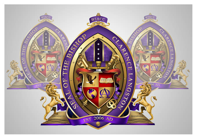 create a church seal logo and school, bishop seal