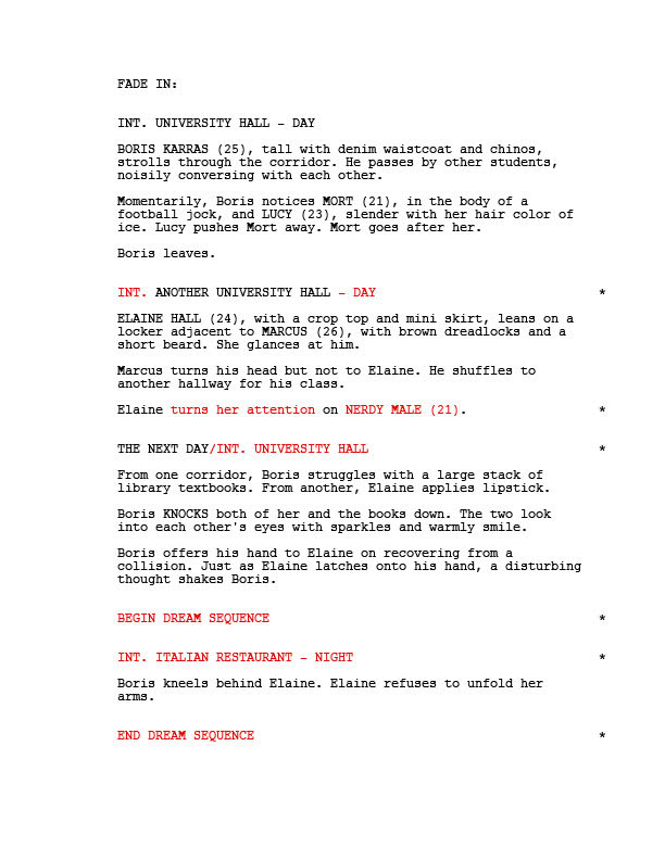 write or rewrite a script for film or TV