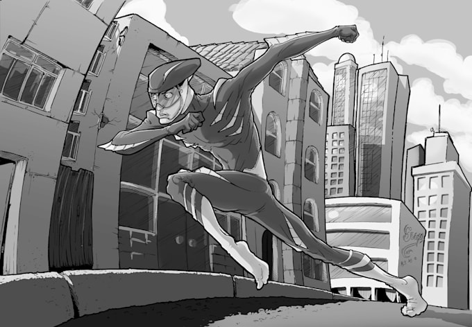 create professional black and white illustrations