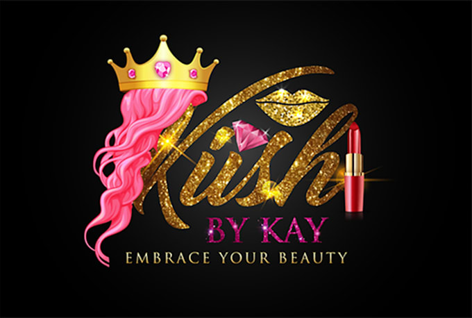 do 3 beautiful feminine luxury glitter logo design