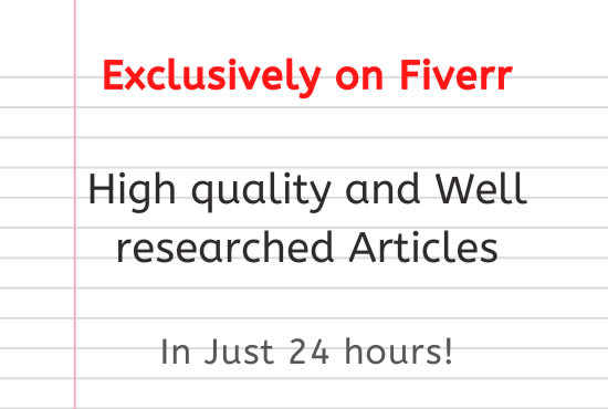 write high quality and well researched articles