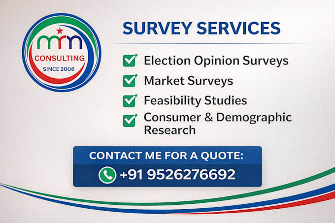 conduct professional surveys, market research and feasibility studies