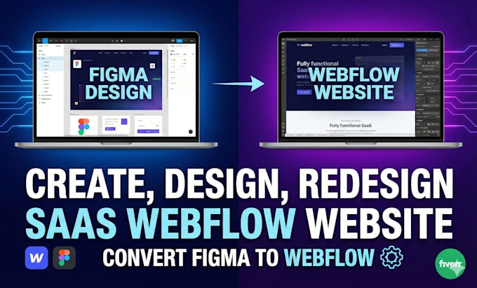 create, design, redesign saas webflow website and convert figma to webflow