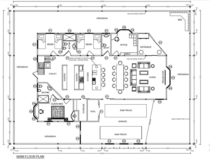 Design And Convert Architecture Floor Plan In Autocad Revit By Moonstudio45