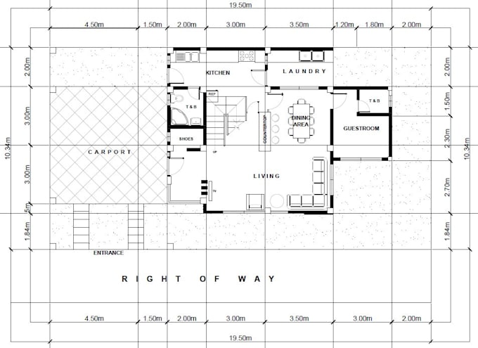 Do your 2d floor plan of any building types in autocad by