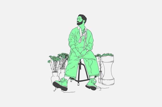 design logo and illustration using digital line art