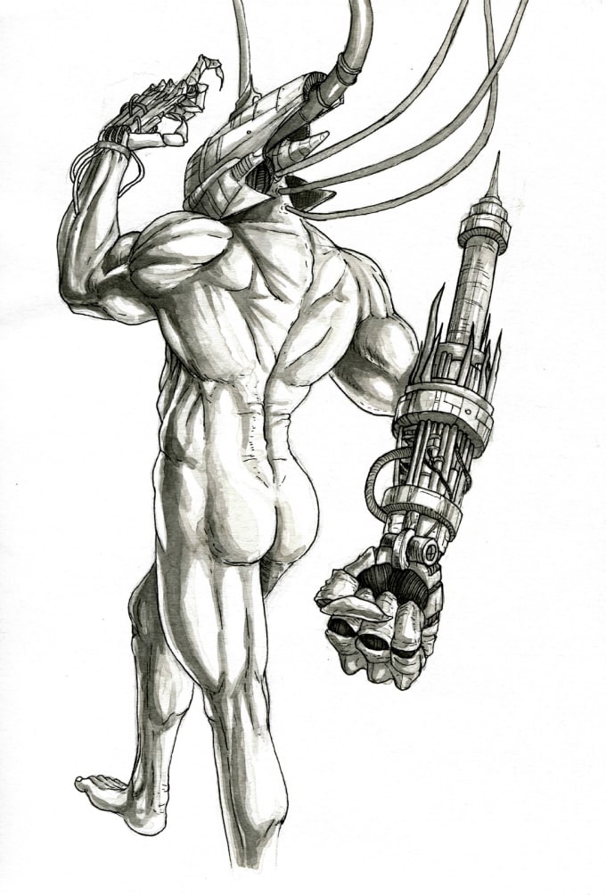 draw cyberpunk character design