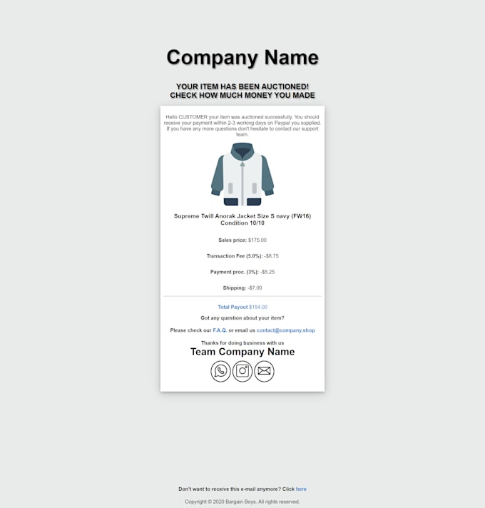 Design and develop a html and css email template by Firasjaballi | Fiverr
