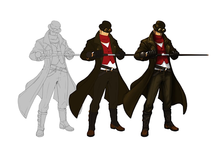create character design in cartoon and anime style