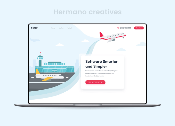 create a landing page for air ticket booking