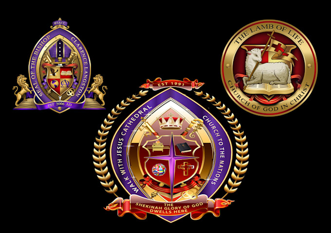 do stunning bishop, church and school seal logo