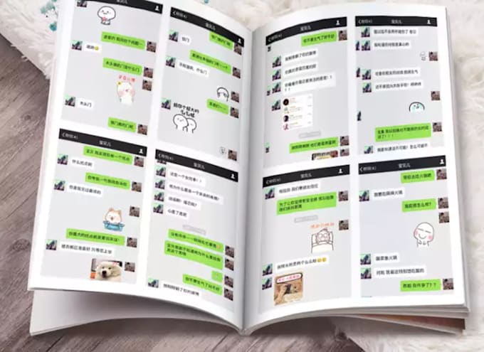 Write chat history in a book by Meowpasssix | Fiverr