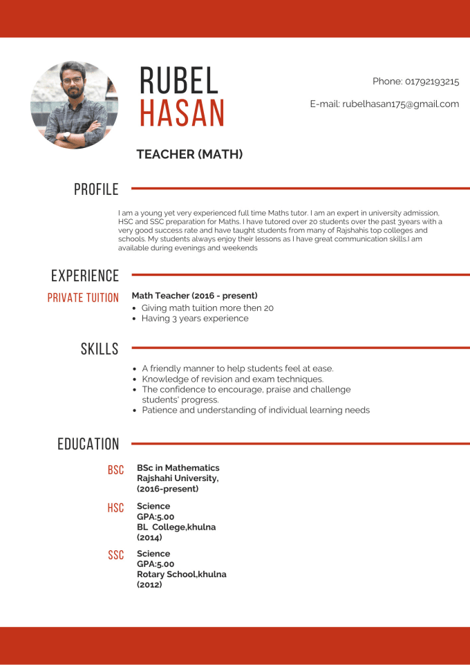 Offer Professional Cv Writing Resume And Cover Letter Design By Rhasan1207