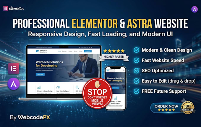 design a responsive wordpress website with elementor