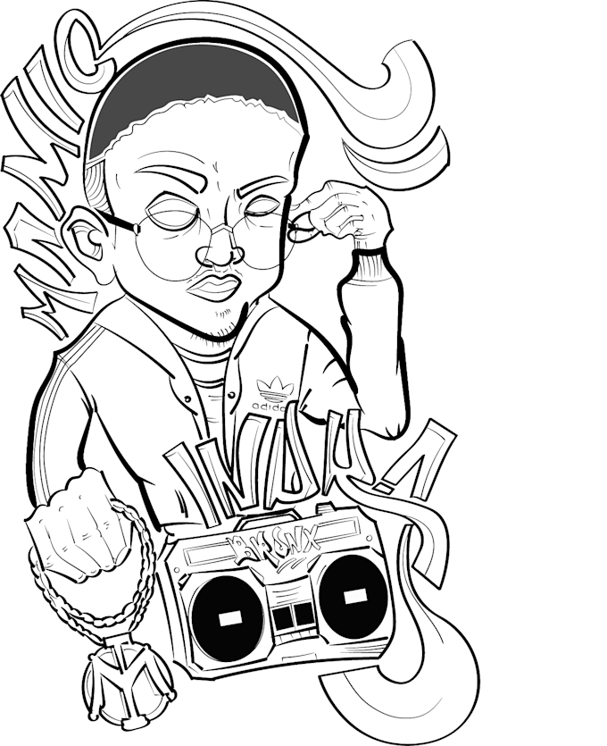 draw simple black and white illustration for you
