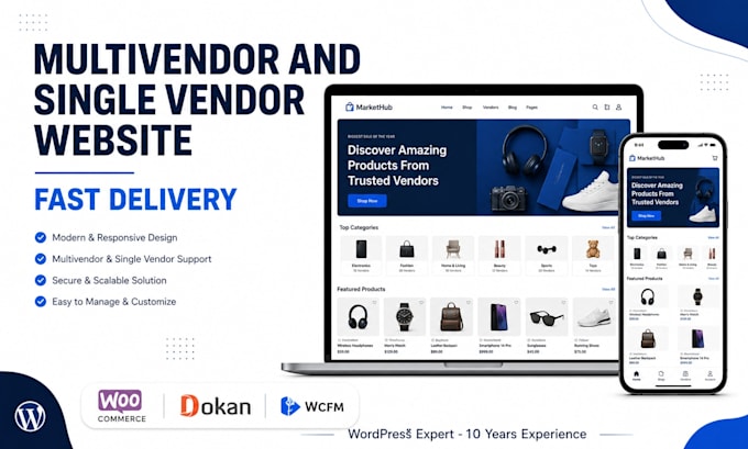 develop a professional multivendor marketplace website