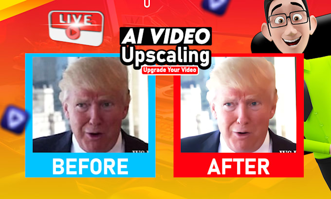 enhance upscale video quality to fhd 4k with ai and sharpen, restore, improve