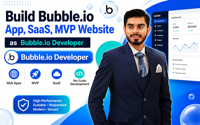 build bubble io app, saas, mvp website as bubble io developer