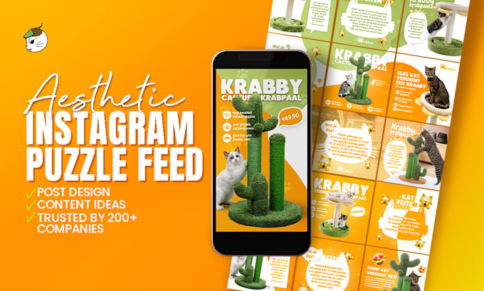 design premium instagram puzzle feed, carousel post or story