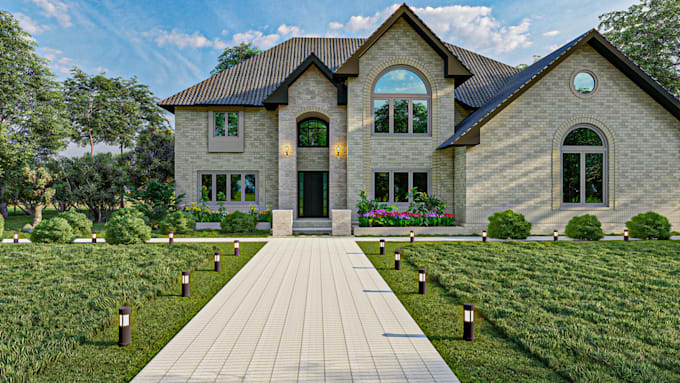do 3d modeling and rendering for exterior and landscape architecture